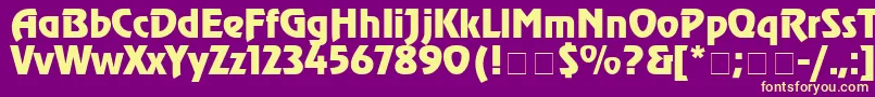 ChorusLineSsiBold-fontti – keltaiset fontit violetilla taustalla