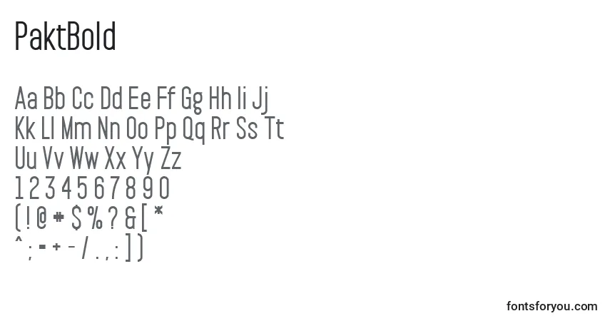 Fuente PaktBold - alfabeto, números, caracteres especiales