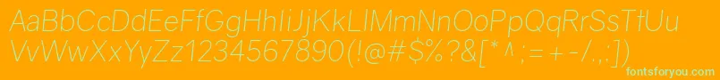 GravityLightitalic Font – Green Fonts on Orange Background