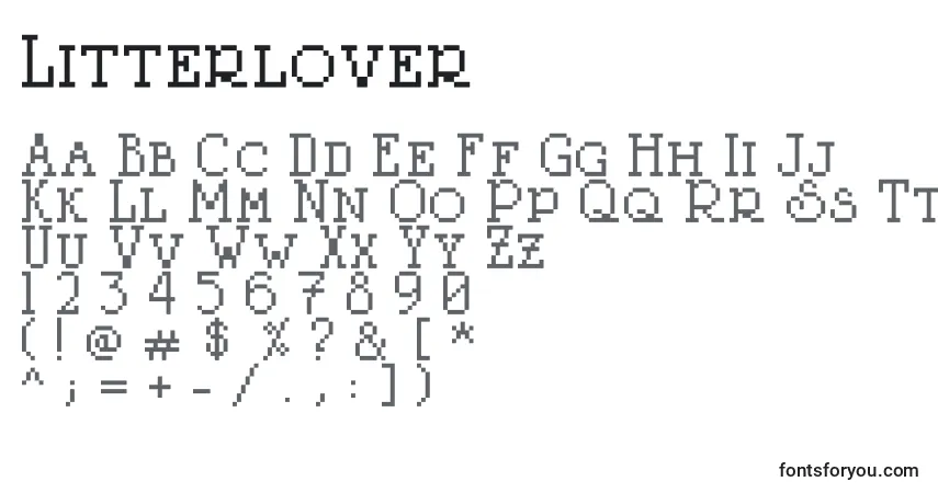 Schriftart Litterlover – Alphabet, Zahlen, spezielle Symbole