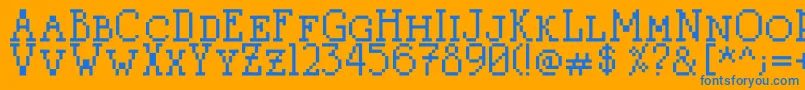Litterlover Font – Blue Fonts on Orange Background