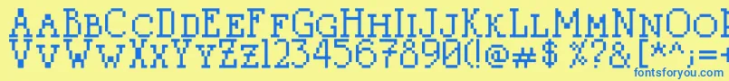 Litterlover Font – Blue Fonts on Yellow Background