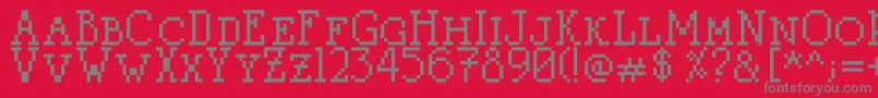 Litterlover-Schriftart – Graue Schriften auf rotem Hintergrund