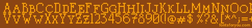 Czcionka Litterlover – pomarańczowe czcionki na brązowym tle