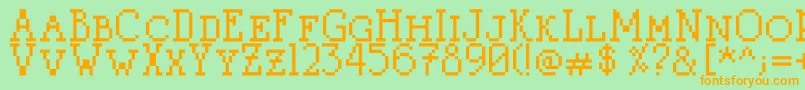 Czcionka Litterlover – pomarańczowe czcionki na zielonym tle