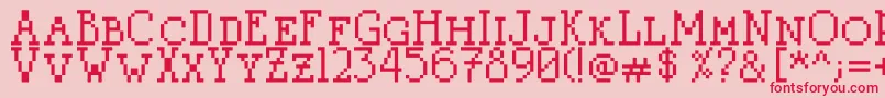 フォントLitterlover – ピンクの背景に赤い文字