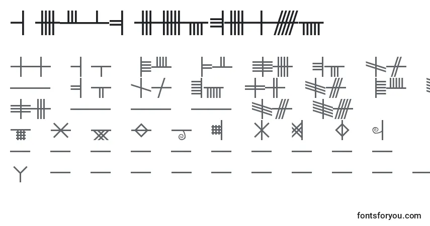 Schriftart BethLuisFearn – Alphabet, Zahlen, spezielle Symbole