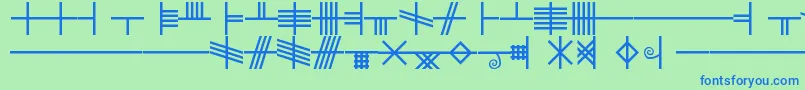 BethLuisFearn Font – Blue Fonts on Green Background