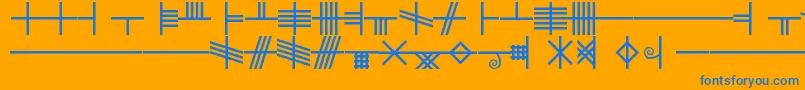 BethLuisFearn Font – Blue Fonts on Orange Background