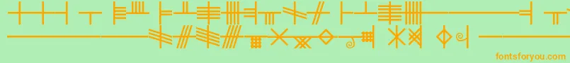 BethLuisFearn Font – Orange Fonts on Green Background