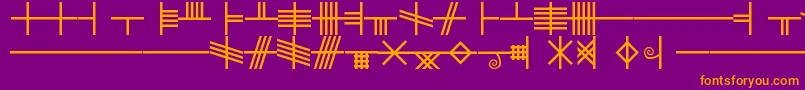 BethLuisFearn Font – Orange Fonts on Purple Background