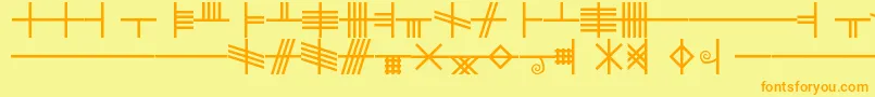 BethLuisFearn Font – Orange Fonts on Yellow Background