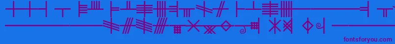 フォントBethLuisFearn – 紫色のフォント、青い背景