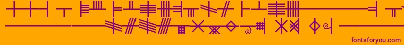 BethLuisFearn Font – Purple Fonts on Orange Background