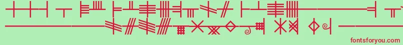 BethLuisFearn Font – Red Fonts on Green Background