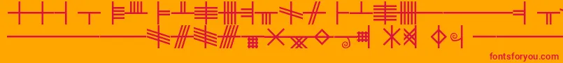 BethLuisFearn Font – Red Fonts on Orange Background