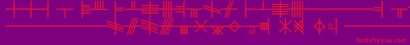 BethLuisFearn Font – Red Fonts on Purple Background