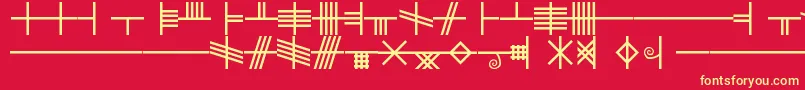 BethLuisFearn Font – Yellow Fonts on Red Background