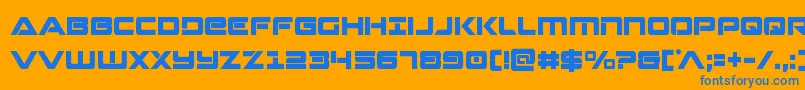 フォントStrikelordcond – オレンジの背景に青い文字