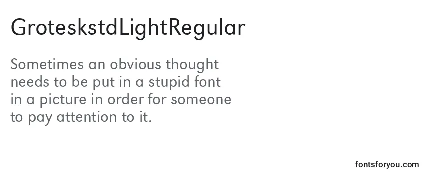 GroteskstdLightRegular Font