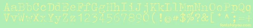 Tippa Font – Yellow Fonts on Green Background