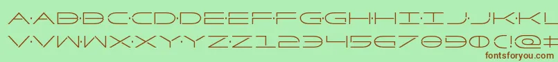 フォントFactorcond – 緑の背景に茶色のフォント