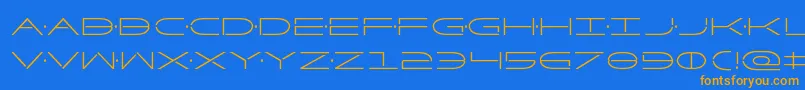 Factorcond Font – Orange Fonts on Blue Background