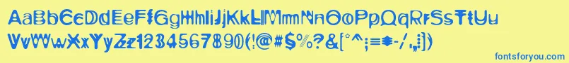 Ritualone Font – Blue Fonts on Yellow Background