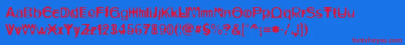 Ritualone Font – Red Fonts on Blue Background