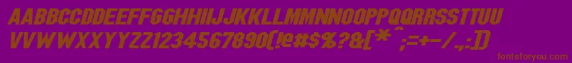 BlitzwingExpandedItalic Font – Brown Fonts on Purple Background