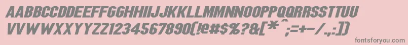 フォントBlitzwingExpandedItalic – ピンクの背景に灰色の文字