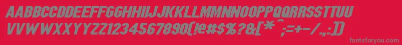 BlitzwingExpandedItalic Font – Gray Fonts on Red Background