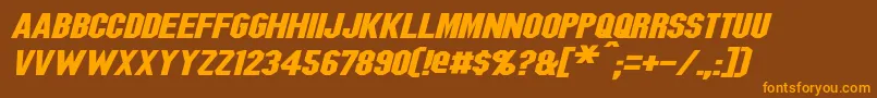 Шрифт BlitzwingExpandedItalic – оранжевые шрифты на коричневом фоне