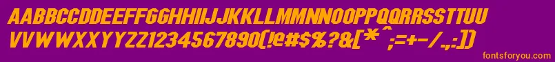 BlitzwingExpandedItalic Font – Orange Fonts on Purple Background