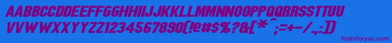 BlitzwingExpandedItalic Font – Purple Fonts on Blue Background