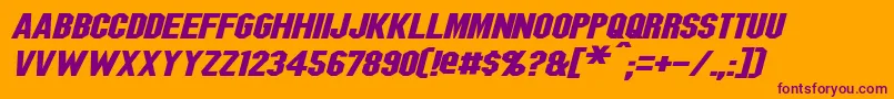 BlitzwingExpandedItalic Font – Purple Fonts on Orange Background