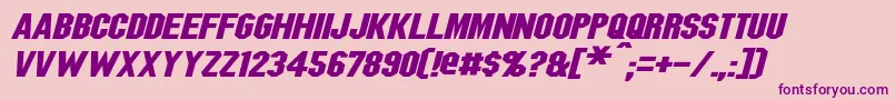 BlitzwingExpandedItalic-Schriftart – Violette Schriften auf rosa Hintergrund
