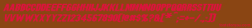 BlitzwingExpandedItalic Font – Red Fonts on Brown Background