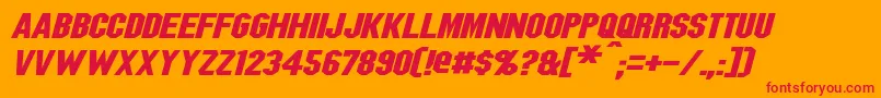 BlitzwingExpandedItalic Font – Red Fonts on Orange Background