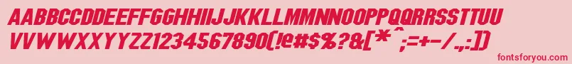 BlitzwingExpandedItalic Font – Red Fonts on Pink Background