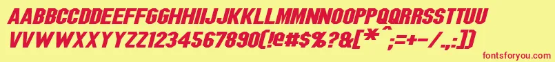fuente BlitzwingExpandedItalic – Fuentes Rojas Sobre Fondo Amarillo