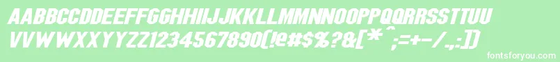 BlitzwingExpandedItalic Font – White Fonts on Green Background