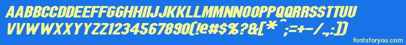 フォントBlitzwingExpandedItalic – 黄色の文字、青い背景