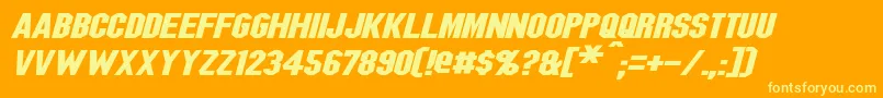 BlitzwingExpandedItalic Font – Yellow Fonts on Orange Background