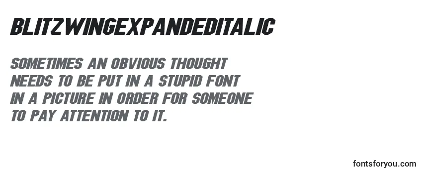 BlitzwingExpandedItalic Font