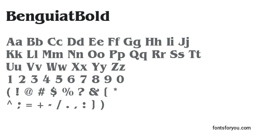 A fonte BenguiatBold – alfabeto, números, caracteres especiais