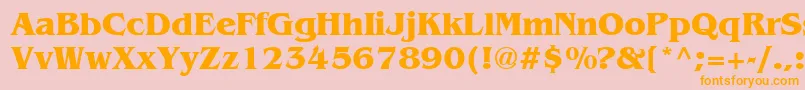 フォントBenguiatBold – オレンジの文字がピンクの背景にあります。