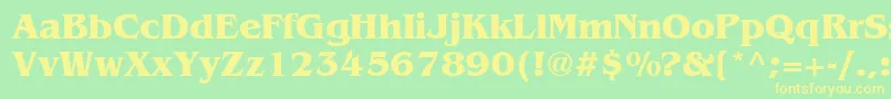 フォントBenguiatBold – 黄色の文字が緑の背景にあります