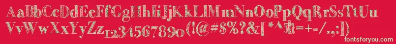Littlebird Font – Green Fonts on Red Background