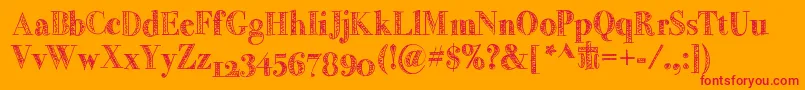Littlebird Font – Red Fonts on Orange Background